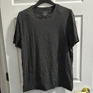 Dark Charcoal Grey Short Sleeve Tee Classic Crew Neck